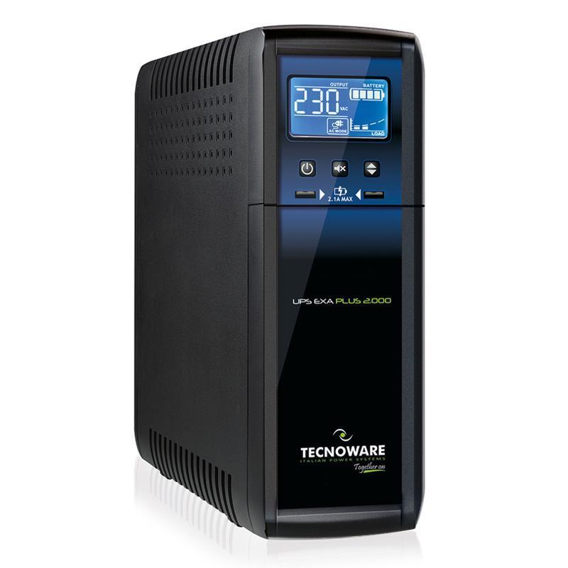 UPS, TECNOWARE, EXA PLUS 1100, 1.100VA/770W, Tehnologie Line Interactive Plus cu unda sinusoidala, Ecran LCD multifunctional, AVR, 8 prize IEC C13