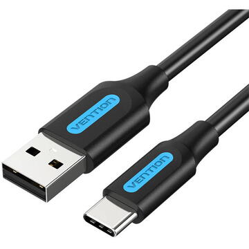 Cablu alimentare si date Vention, USB 2.0 (T) la USB Type-C (T), 1m rata transfer 480 Mbps, invelis PVC, Negru