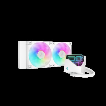 Cooler Procesor, DeepCool, LT240 WH, RGB adresabil, design oglinda infinit, LGA1851/AM5
