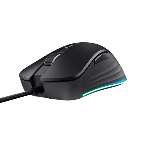 Mouse gaming cu fir Trust GXT924 Ybar+, 25.000 DPI, Full RGB, IPS 400, 6 butoane programabile, negru