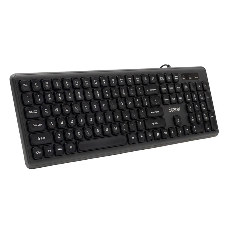 TASTATURA SPACER, USB, 104 taste, silentioase, low profile
