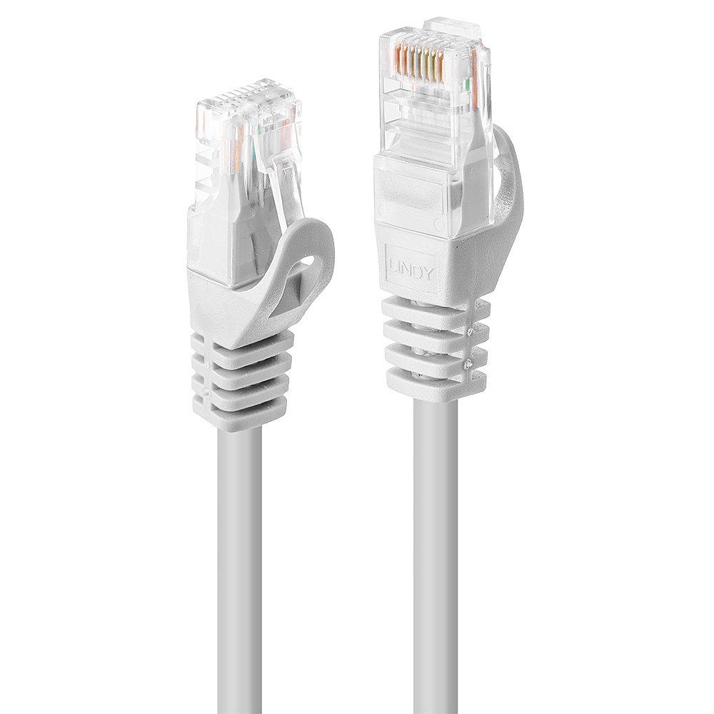Cablu de retea Lindy 2m Cat.6 U/UTP, conector A: RJ45 tata conector B: RJ45 tata, latime de banda suportata 250MHz, Alb