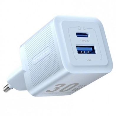 Incarcator retea Vention 30W, 1 x USB Type-C, 1 x USB, 5V/3A, PD 3.0, QC 3.0, QC 4.0, Albastru