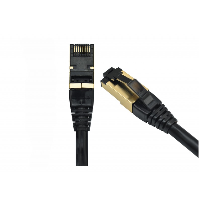 Patchcord FFTP RJ45-RJ45 Cat.8, LSZH, 1m, negru – EMTEX