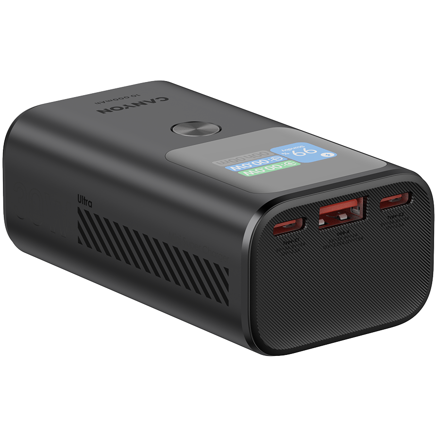 Statie de incarcare CANYON, OnPower 130, TFT, 10000 mAh, PD, 30 W, negru/gri 4 Statie de incarcare CANYON, OnPower 130, TFT, 10000 mAh, PD, 30 W, negru/gri - imagine 4
