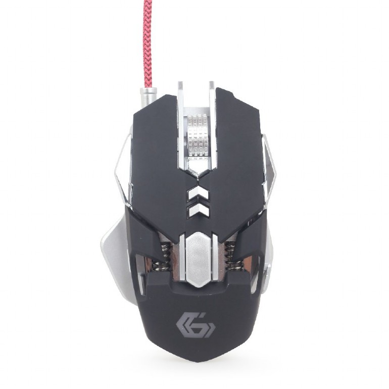 Mouse gaming, Gembird 4000 dpi, iluminare, butoane programabile, Negru / Gri, MUSG-05
