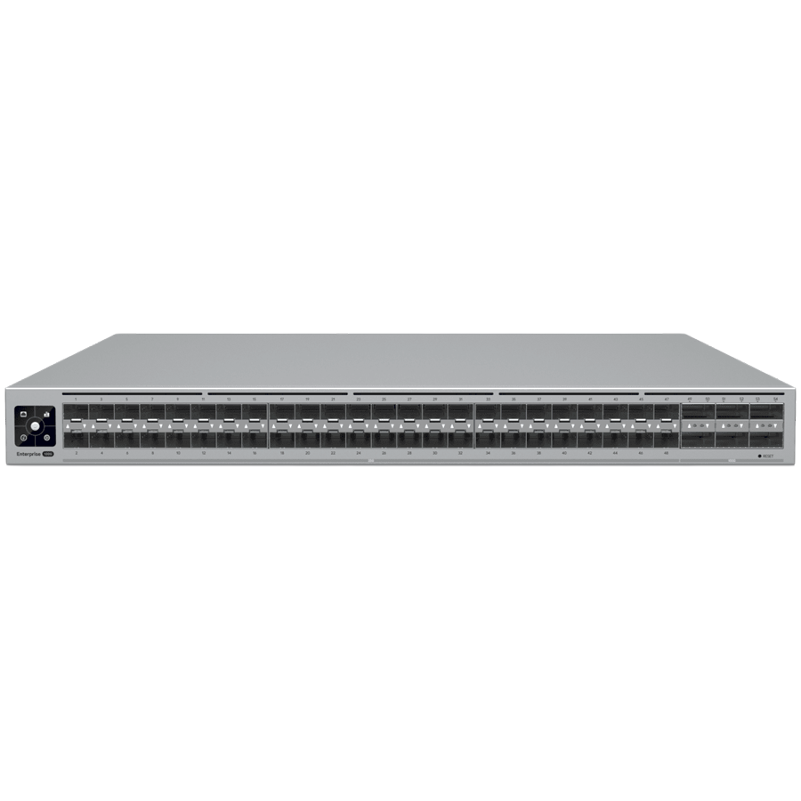 Ubiquiti ECS-Aggregation High-density 100G/25G Layer 3 Etherlighting aggregation switch with MC-LAG support for high availability system design, 48
