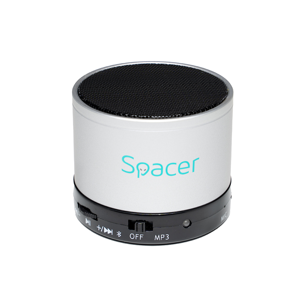 Boxa Portabila Spacer Topper, 3W, Bluetooth, Silver