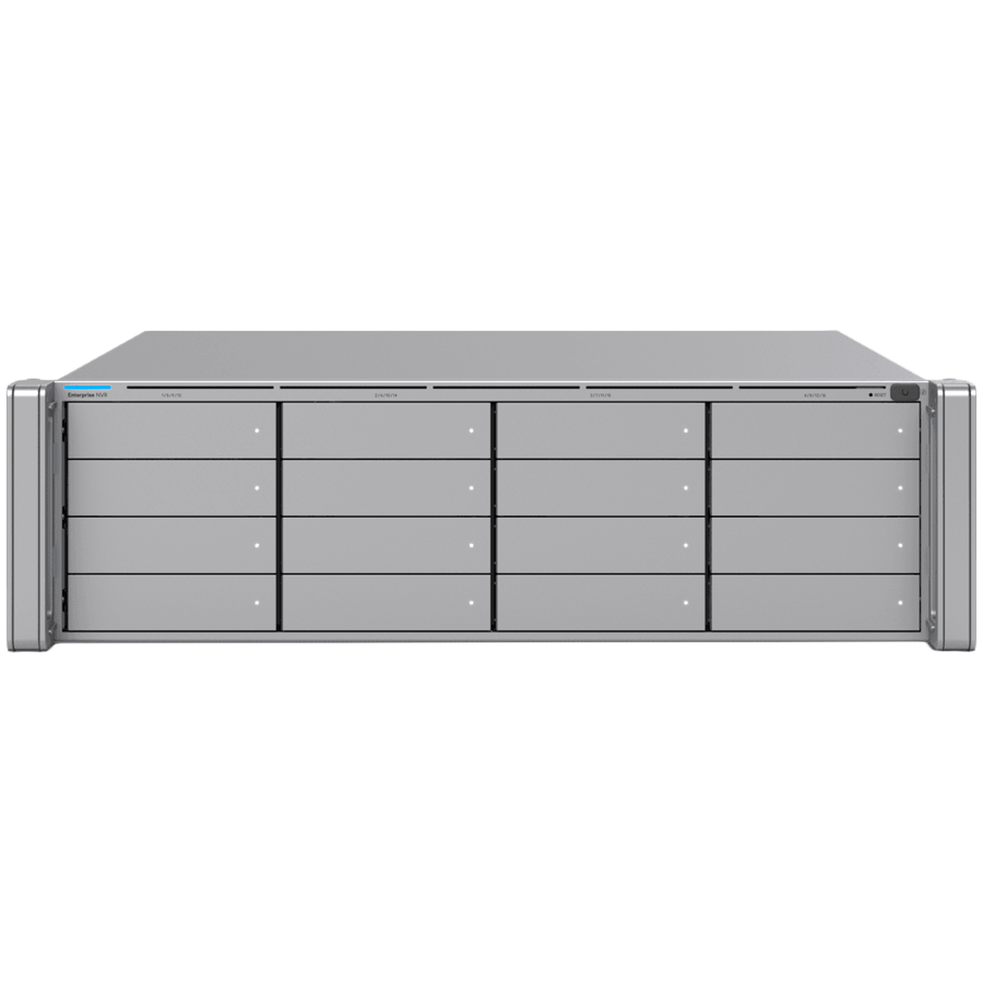 Ubiquiti 3U NVR with (16) 2.5/3.5” drive bays, supporting up to (70) 4K cameras or (210) Full HD cameras
