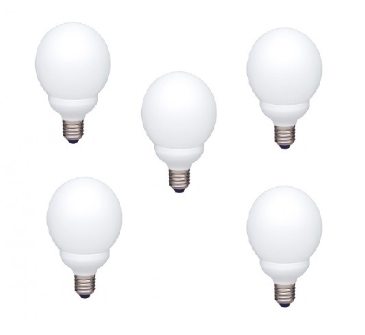 Set 5 becuri economice Panasonic EFG18E27HD-5, putere lampa 18W, echivalent pentru incandescenta 80W