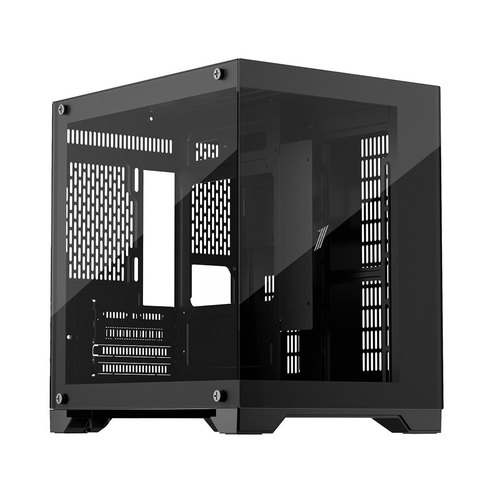 Carcasa 1stPLAYER® Gaming MV5-TP-bk, Micro-ATX, negru