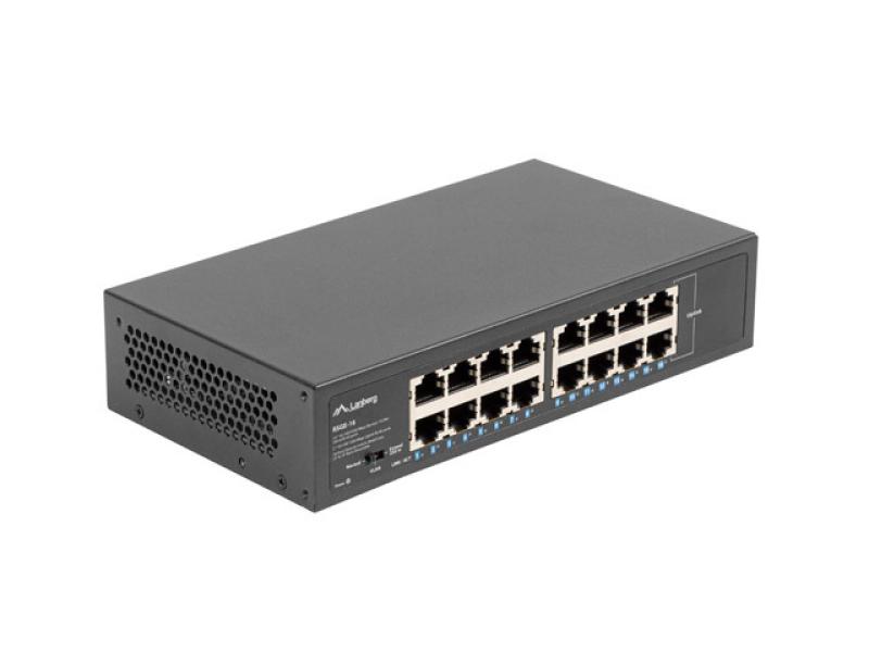 Switch Gigabit Lanberg RSGE-16 cu 16 porturi (RSGE-16)