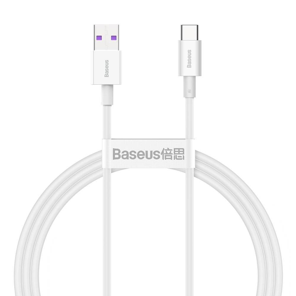 Cablu alimentare si date Baseus, Superior, Fast Charging, USB la USB Type-C 66W 1m, Alb