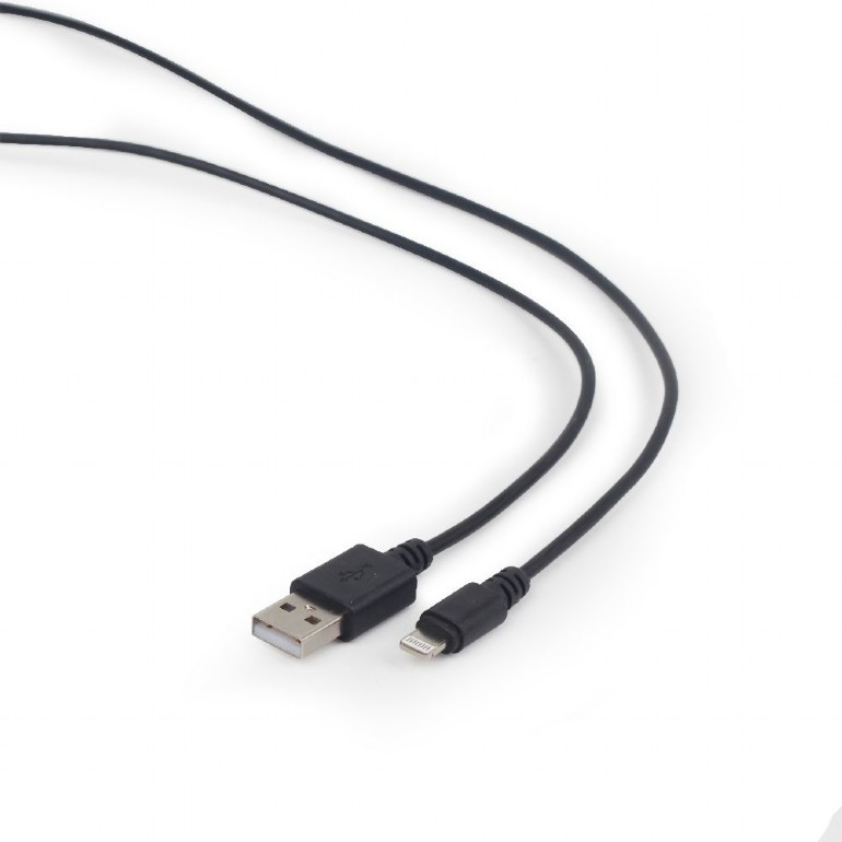 Cablu alimentare si date Gembird, USB 2.0 (T) la tip Lightning (T), 1m, Negru, CC-USB2-AMLM-1M