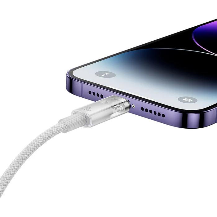 Cablu alimentare si date Baseus Explorer, Fast Charging Data Cable pentru smartphone, USB la Iphone Lightning 20W, 1m, control inteligent al temperaturii, alb 4 Cablu alimentare si date Baseus Explorer, Fast Charging Data Cable pentru smartphone, USB la Iphone Lightning 20W, 1m, control inteligent al temperaturii, alb - imagine 4