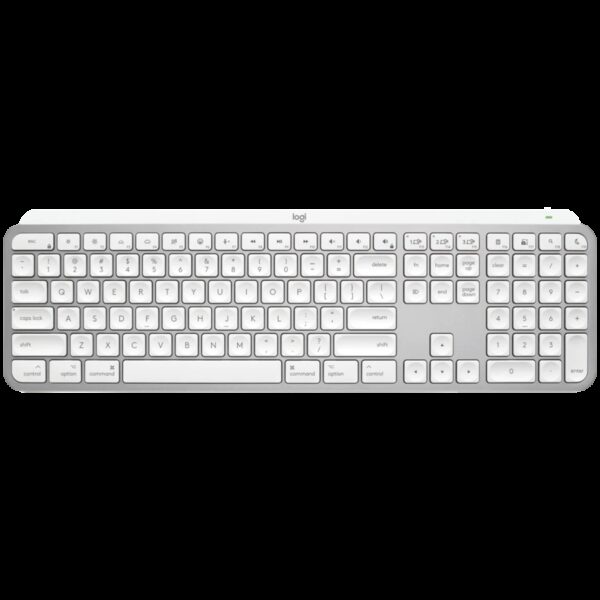 Tastatura wireless Logitech MX Keys S for Mac, Bluetooth, Multidevice, compatibila MacOS & iOS, US INTL layout, Pale Grey