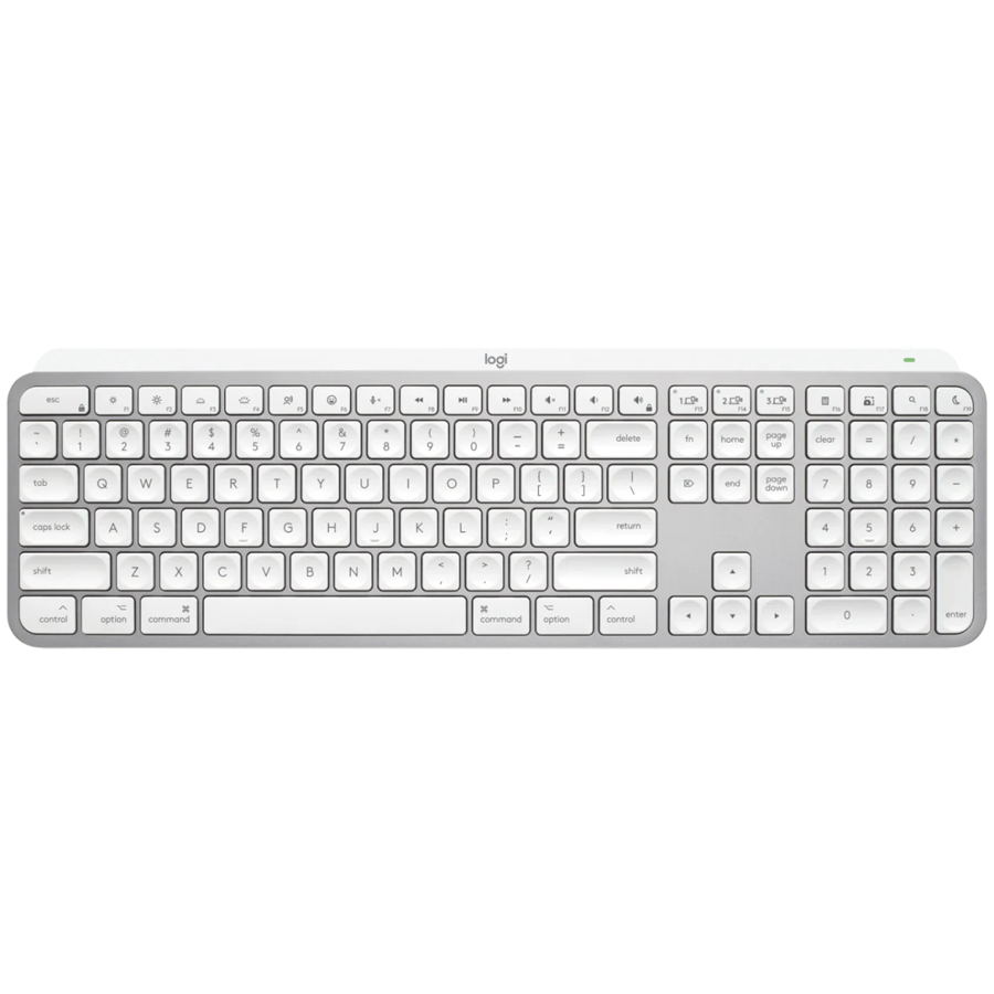 Tastatura wireless Logitech MX Keys S for Mac, Bluetooth, Multidevice, compatibila MacOS & iOS, US INTL layout, Pale Grey