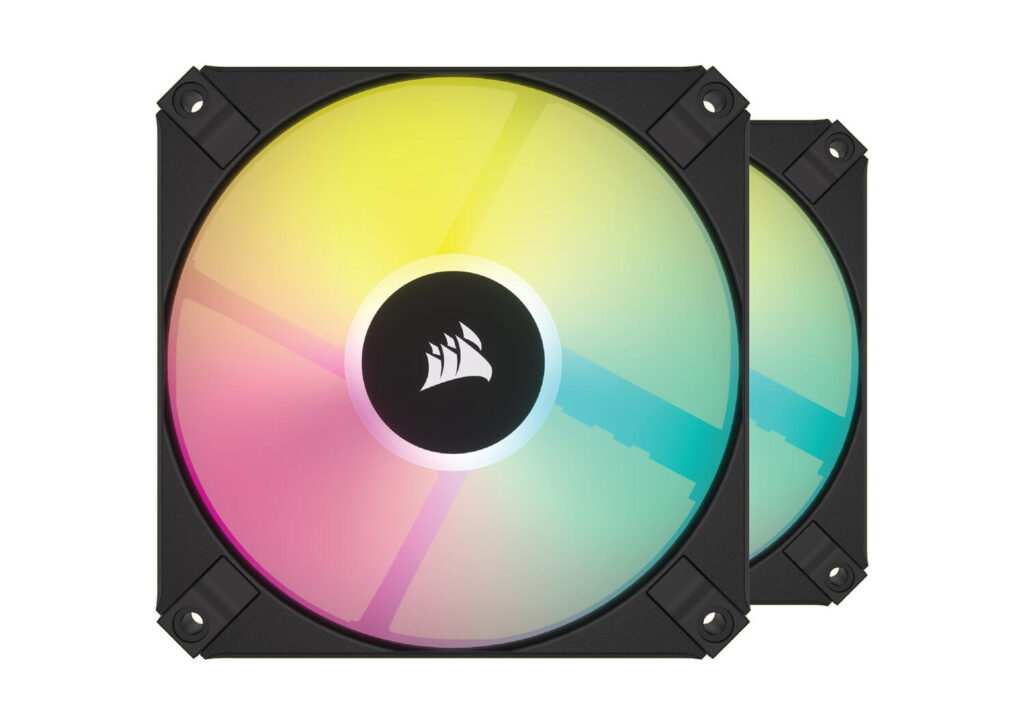 Ventilator Corsair AF120 RGB SLIM Series RGB, 120 mm, negru, Lighting Node CORE inclus, 2 buc/set