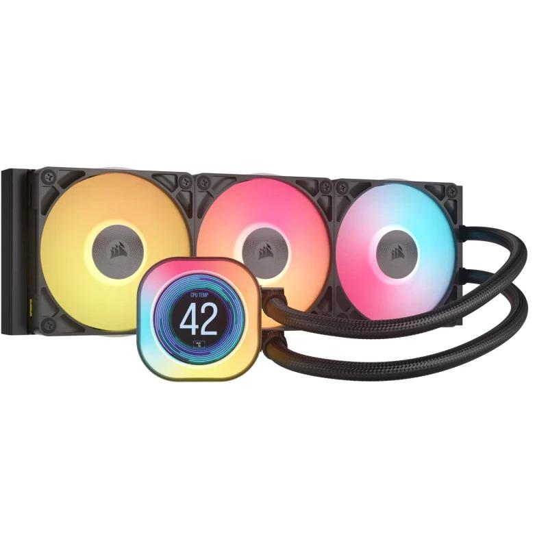 Cooler procesor Corsair iCUE LINK TITAN RX LCD AIO, 360mm, RGB, racire cu lichid, negru