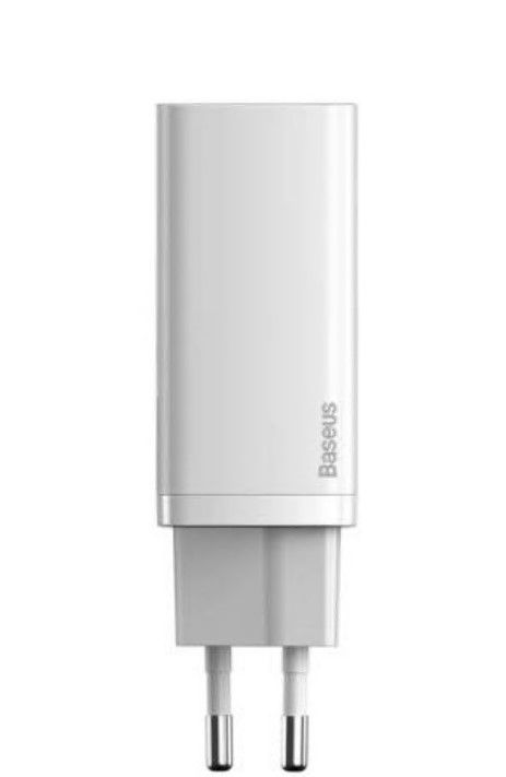 Incarcator Retea Baseus GaN2 Lite Dual Port Type-C, USB, Quick Charger, 65W White