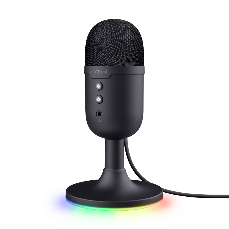 Microfon Gaming Trust GXT234P YUNIX, USB, Iluminare RGB, Cardioid, microphone mute, lights on/off, Negru