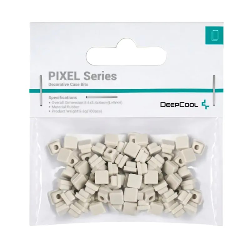 Accesoriu decorativ pentru carcasa DeepCool „PIXEL GY”, silicon, 5.4×5.4x4mm, pachet 100 buc, gri