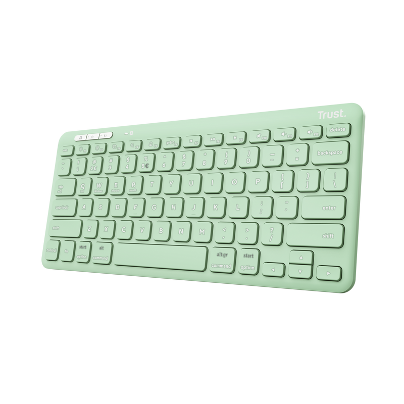 Tastatura Wireless compacta Trust Lyra, RF 2.4GHz, Bluetooth, QWERTY, USB-A/USB-C, Verde