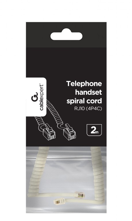 Cablu telefonic, Gembird, Spiralat, RJ-10, 2 m, Alb 3 Cablu telefonic, Gembird, Spiralat, RJ-10, 2 m, Alb - imagine 3