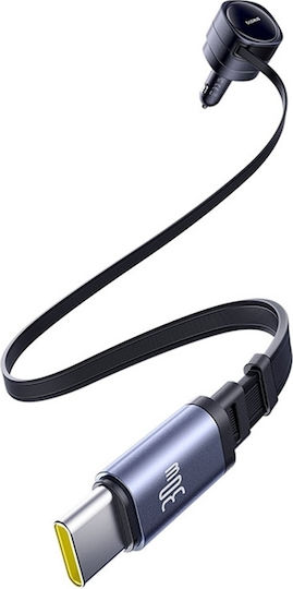 Baseus Enjoyment Max incarcator auto cu cabluri USB-C+USB-C 60W Negru 4 Baseus Enjoyment Max incarcator auto cu cabluri USB-C+USB-C 60W Negru - imagine 4