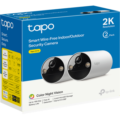Camera IP Exterior cu acumulatori TP-LINK, IP66, dist. IR 15 m, tip lentila fixa 3.15 mm, 3 Mpx rezolutie 2K, RJ-45 + wireless, microfon, carcasa plastic, include 2 bucati 2 Camera IP Exterior cu acumulatori TP-LINK, IP66, dist. IR 15 m, tip lentila fixa 3.15 mm, 3 Mpx rezolutie 2K, RJ-45 + wireless, microfon, carcasa plastic, include 2 bucati - imagine 2
