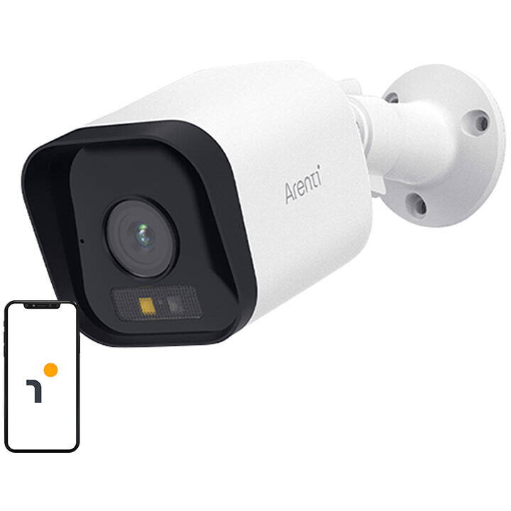 Camera de supraveghere WiFi 4MP Arenti O3, rezolutie 2.5K, vedere nocturna color, IP65, 58x58x156mm