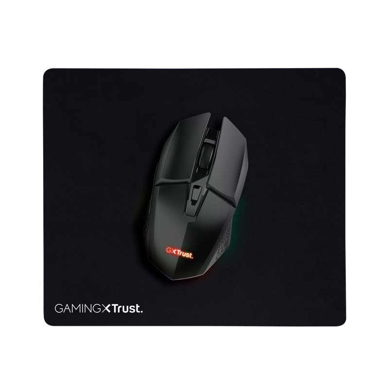 Kit Mouse Gaming Wireless si Mousepad Trust GXT112 FELOX, 800-4200 DPI, reincarcabil, USB-C, mousepad 70 x 131 x 42 mm, Negru