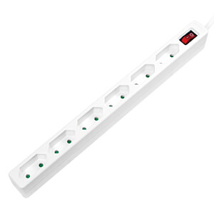Prelungitor, Logilink, Comutator subtire, 6 cai, 1.5 m Alb