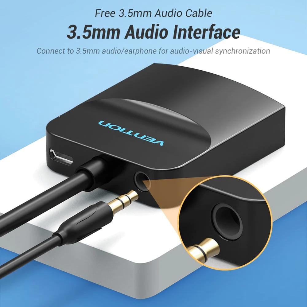 Convertor video Vention, HDMI(T) la VGA (M), rezolutie maxima 1080p la 60 Hz, 5V/1A, invelis PVC si ABS, negru 3 Convertor video Vention, HDMI(T) la VGA (M), rezolutie maxima 1080p la 60 Hz, 5V/1A, invelis PVC si ABS, negru - imagine 3