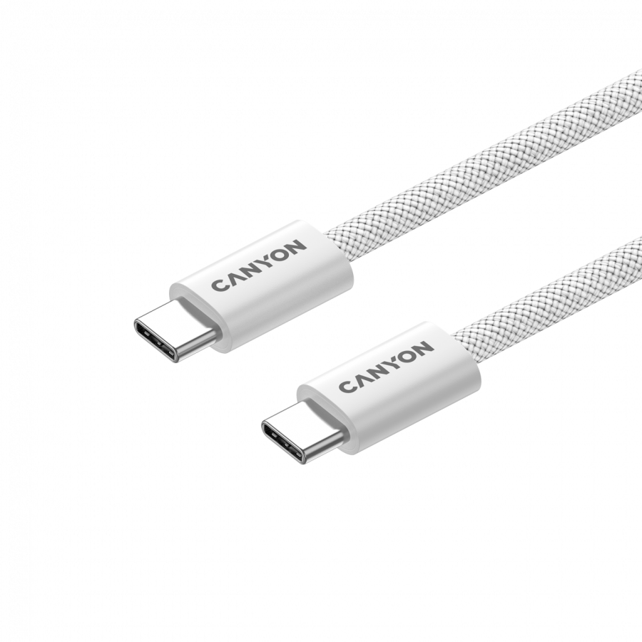 CANYON cable OnWire 60MG C-C 60W Magnet Braided 1m White 3 CANYON cable OnWire 60MG C-C 60W Magnet Braided 1m White - imagine 3
