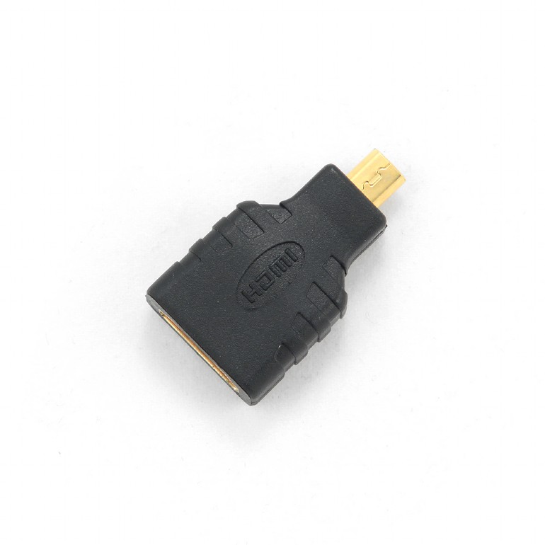 adaptor video Gembird, HDMI (M) la Micro-HDMI (T), conectori auriti, Negru, A-HDMI-FD