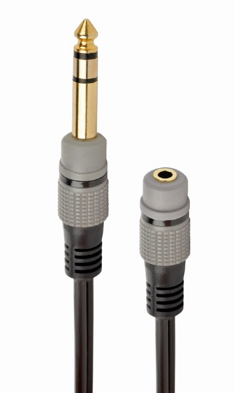 Adaptor audio Gembird 1 x 6.5 mm jack T la 1 x 3.5 mm jack M, stereo, 20 cm, Negru, A-63M35F-0.2M