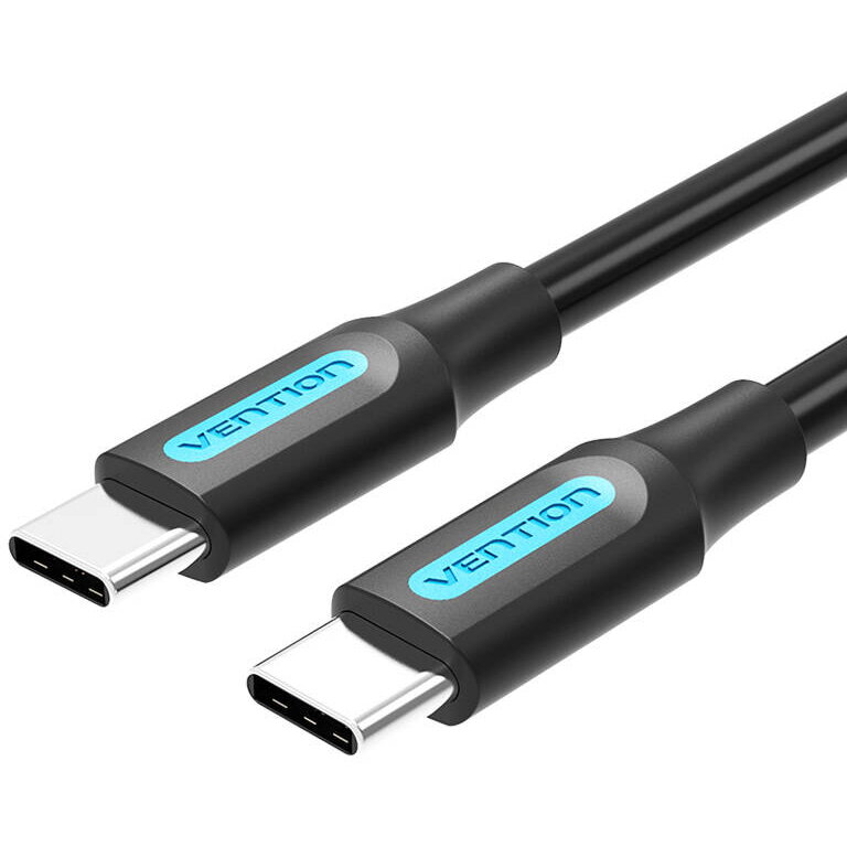 Cablu USB Vention, USB Type-C (T) la USB Type-C (T), 3m rata transfer 480 Mbps, invelis PVC, Negru