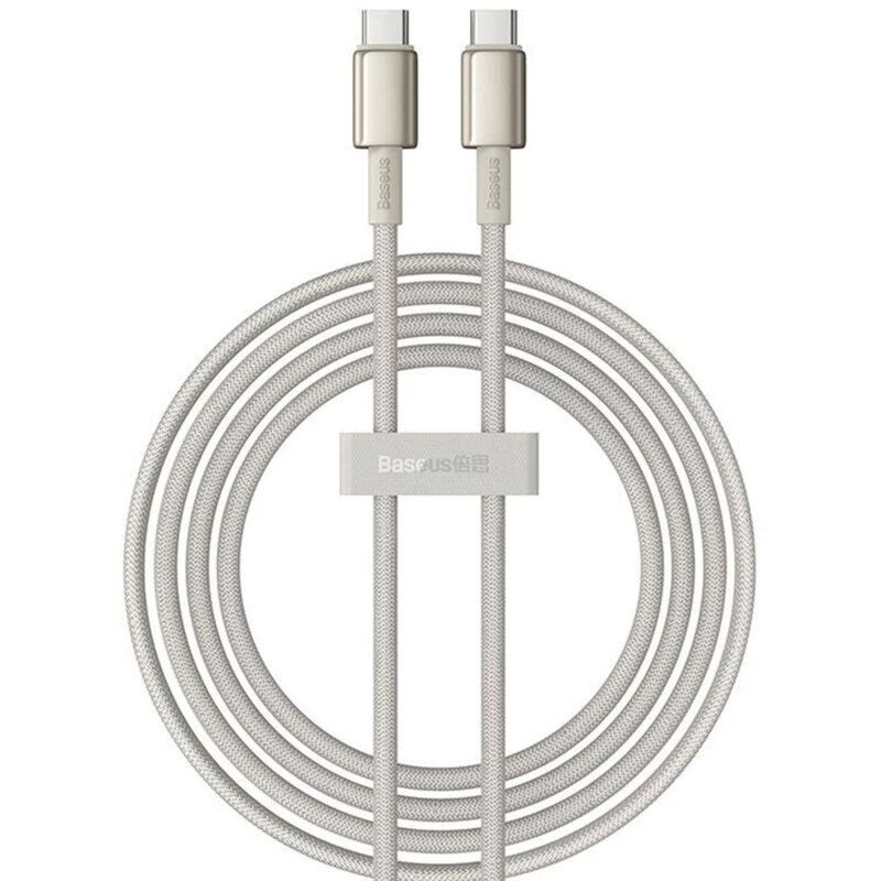 Cablu de date USB-C la USB-C Baseus Tungsten Gold, 100W, 2m, auriu
