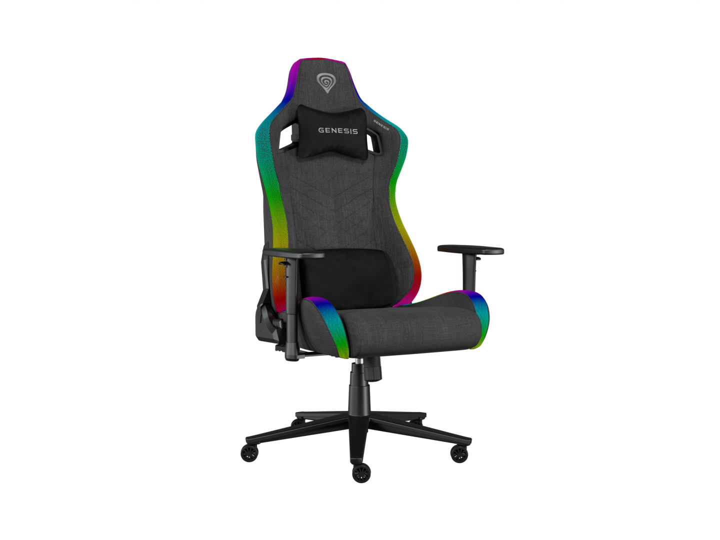 Scaun gaming Genesis TRIT 660, material textil, iluminare RGB, inaltime ajustabila, spatar ajustabil, Gri 3 Scaun gaming Genesis TRIT 660, material textil, iluminare RGB, inaltime ajustabila, spatar ajustabil, Gri - imagine 3