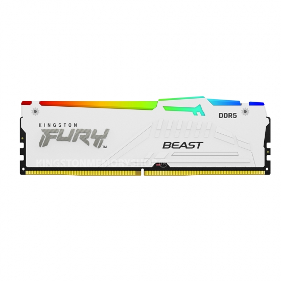 Memorie Kingston FURY Beast White RGB 16GB DDR5, EXPO, 5600MT/s, CL36