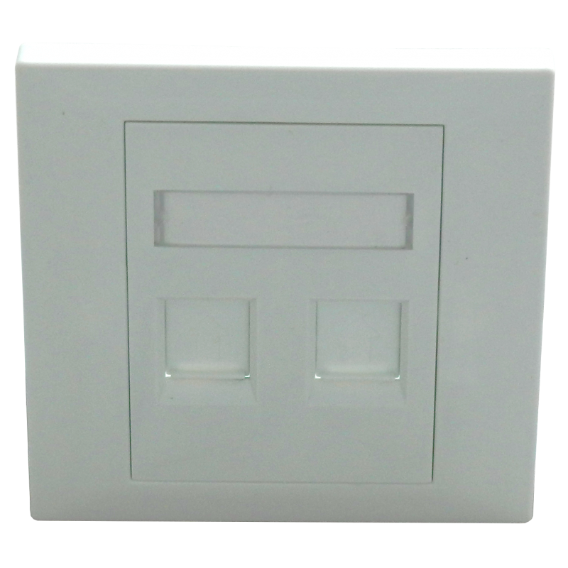 Faceplate Keystone RJ45,86×86, 2 porturi, EMTEX, „EMT-FP8686-2”