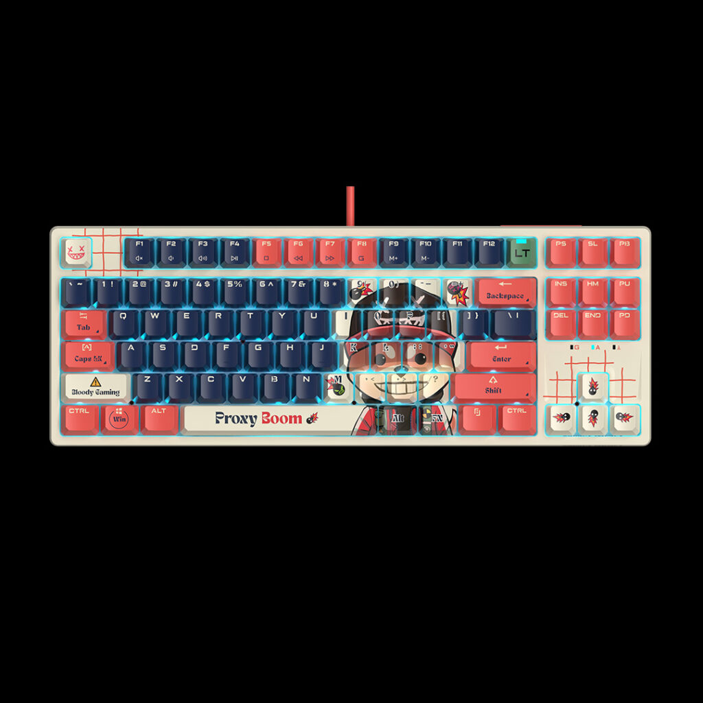 Tastatura gaming Blody „AT87” Alpha Optical Switch Performance Keyboard USB Proxy Boom, US Layout