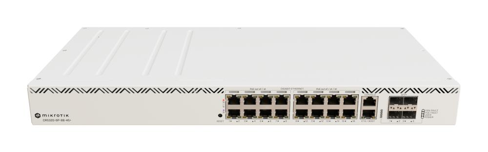 Switch 16xRJ45 PoE Gigabit, 2xRJ 45 consola, 4 SFP 10G, Management – MIKROTIK CRS320-8P-8B-4S+RM