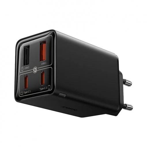 Incarcator retea Baseus GaN6 Pro, 65W, 2x USB si 2x USB-C, Fast Charge, Cablu USB-C la USB-C inclus, Negru 4 Incarcator retea Baseus GaN6 Pro, 65W, 2x USB si 2x USB-C, Fast Charge, Cablu USB-C la USB-C inclus, Negru - imagine 4