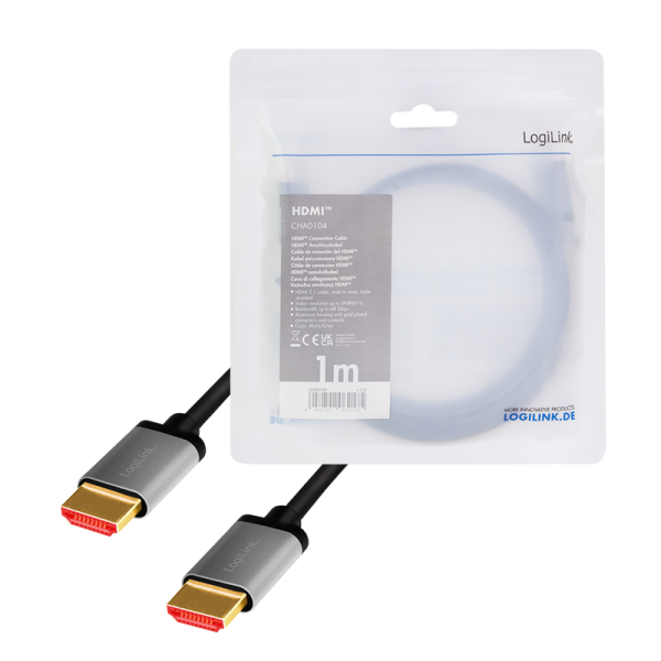Cablu HDMI, Logilink, A/M - A/M, 8K/60 Hz, 1m, Negru 4 Cablu HDMI, Logilink, A/M - A/M, 8K/60 Hz, 1m, Negru - imagine 4