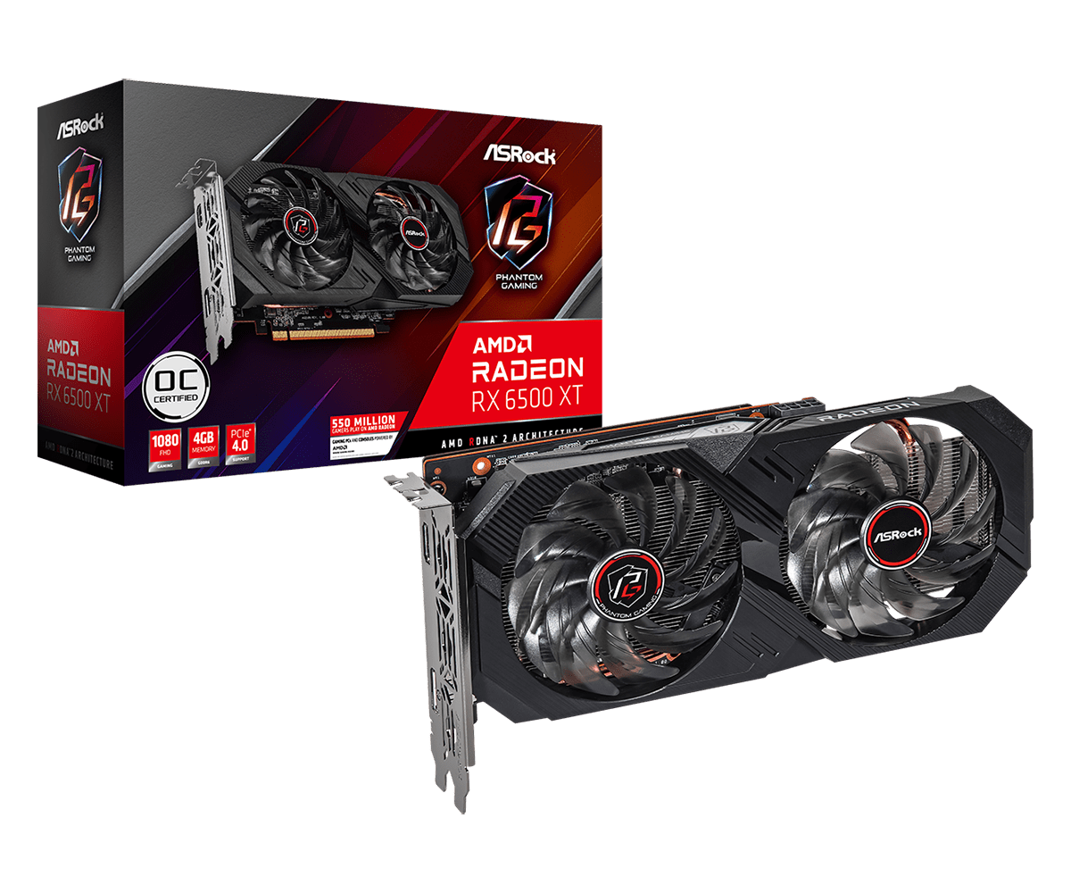 Placa video ASRock Radeon™ RX 6500 XT Phantom Gaming D OC, 4GB GDDR6, 64-bit 1 Placa video ASRock Radeon™ RX 6500 XT Phantom Gaming D OC, 4GB GDDR6, 64-bit
