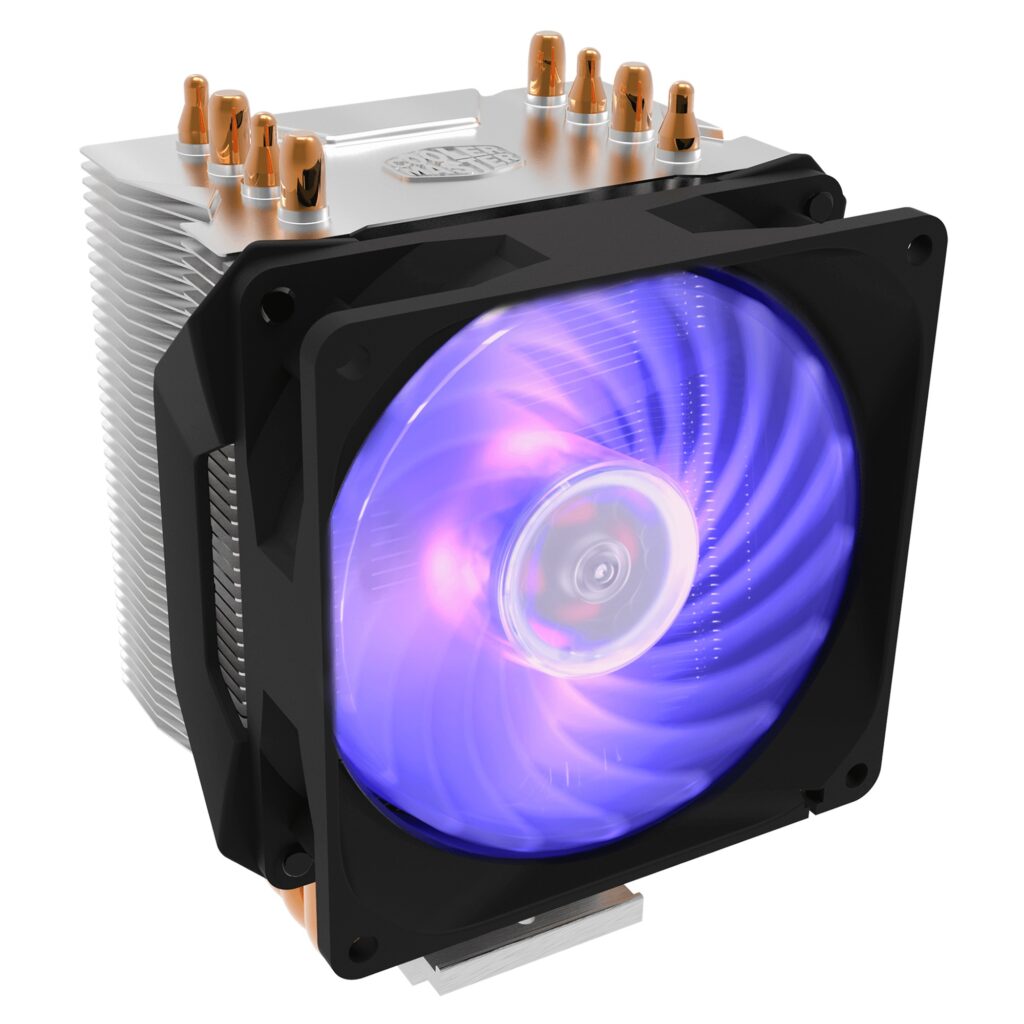 Ventilator PC, Cooler Master, Hyper H410R RGB – RR-H410-20PC-R1, 92 mm, Iluminare RGB, Control PWM, Viteza maxima 2000 RPM, Negru