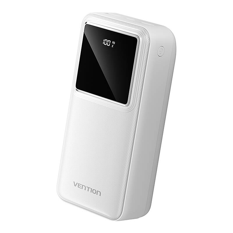 Baterie externa, VENTION, 30000mAh, 22.5W PD Fast Charge, 2 x USB/1 x USB Type-C, Digital display, Alb
