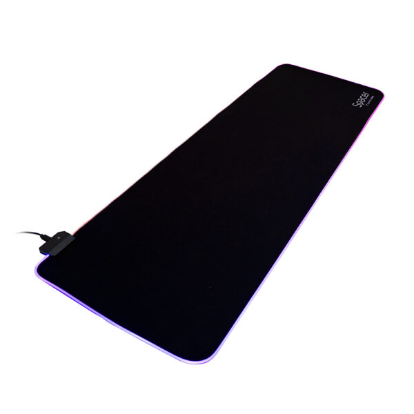 Mousepad gaming RGB Spacer, cauciuc si material textil, 900 x 300 x 3 mm, 1.8 m lungime cablu, Negru